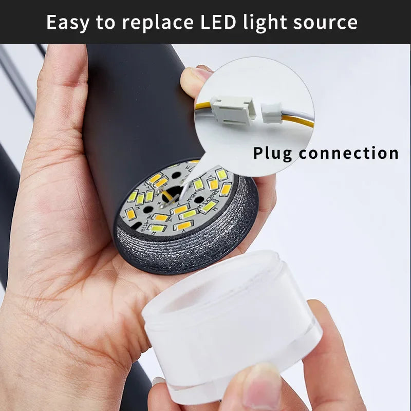 Axyaa Modern LED Stair Chandelier Nordic Style for Duplexes Bars and Lofts