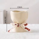 Axyaa Flower Bud Ceramic Vase Set - Aesthetic Room Decor & Table Centerpiece