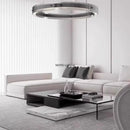 Axyaa Black Glass Ring Chandelier LED Pendant Light for Modern Nordic Home Decor