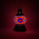 Axyaa Mini Turkish Mosaic Lanterns: Battery Warm Light, Rechargeable LED Camp Lamp