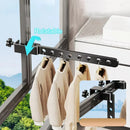 Axyaa Adjustable Wall Mounted Drying Rack Aluminum Clothes Hanger for Space-Saving Organization