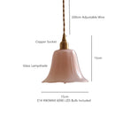 Axyaa Green Pink Glass Pendant Light: Elegant E14 LED Hanging Lamp for Home Decor