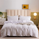 Axyaa Clipping and Carving Microfiber Duvet Cover Set for King Bed