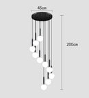 Axyaa LED Ring Stairs Pendant Light Chandelier for Living Room Dining Room Lighting