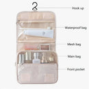 Axyaa Travel Cosmetic Bag: Waterproof Toiletry Washbag with Hanging Hook, Large Capacity.