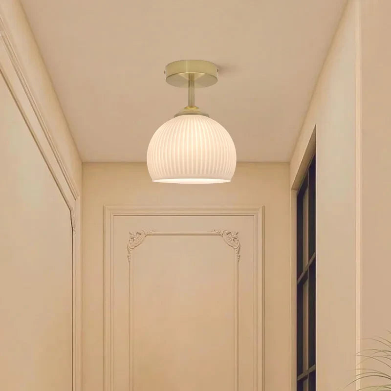 Axyaa Copper Glass LED Ceiling Lamp - Modern Indoor Lighting Fixtures