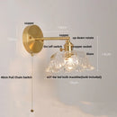 Axyaa Clear Glass LED Wall Light Fixture Modern Rotate Bedside Lamp