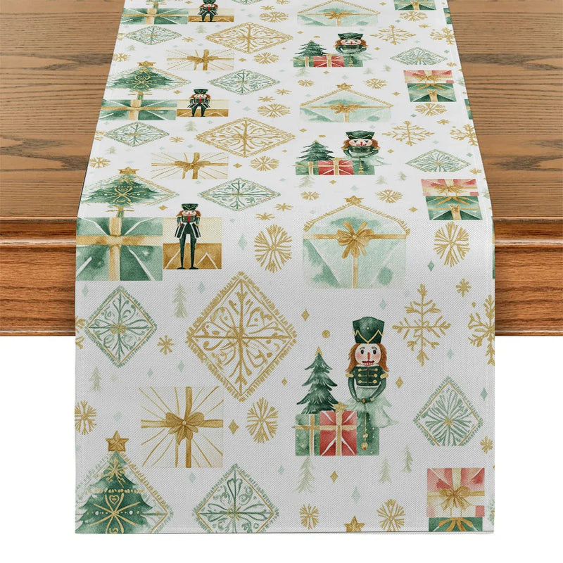 Axyaa Nutcracker Geometry Table Runner, Perfect for Dining and Party Decor