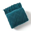 Axyaa Geometric Jacquard Herringbone Knit Throw Blanket for Home & Office Decor