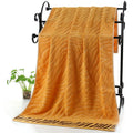 Axyaa Luxury Embroidered Bamboo Bath Towel Set - Green/Coffee/Cream - Personalized
