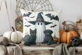 Axyaa Halloween Skeleton Ghost Swing Pillow Cover for Sofa Bedroom Car