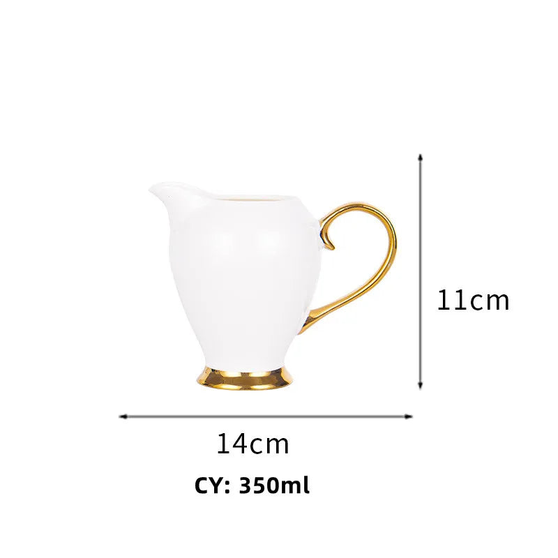 Axya™ Bone Coffee Tea Set High-Grade Ceramic Pot Cups Milk Sugar Bowl.