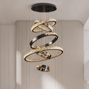 Axyaa Crystal Chandelier Stair Pendant Lamp Living Room Lighting