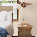 Axyaa Walnut Wood LED Wall Sconce with Pull Chain Switch, Nordic Art Stair Light