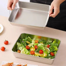 Axyaa Square Stainless Steel Food Storage Pan with Lid - Large Lunch Box Container