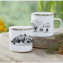 Enamel Mountain Mug with Handle by Axyaa. Best Camping Gift for Outdoor Lovers