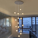 Axyaa Crystal Chandelier Stair Pendant Lamp Living Room Lights