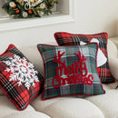 Axyaa Christmas Embroidered Plaid Pillowcase for Bed Sofa Decor