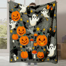 Axyaa Halloween Cartoon Flannel Blanket - Cute Print - Office Nap Sofa Blanket