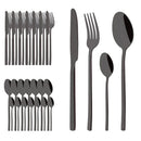 Axyaa 32-Piece Gold Stainless Steel Cutlery Set - Western Kitchen Flatware