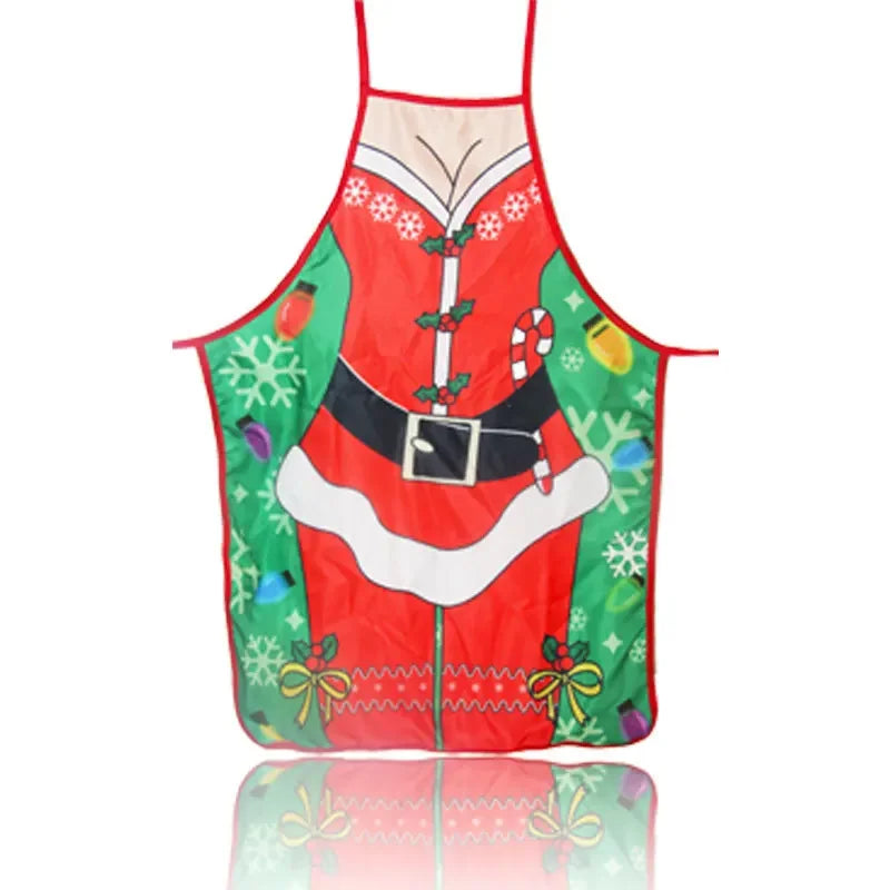 Axyaa Christmas Apron with Festive Cartoon Print
