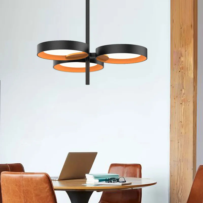 Axyaa Metal Acrylic LED Chandelier Modern Pendant Light Living Room Wall Lamp