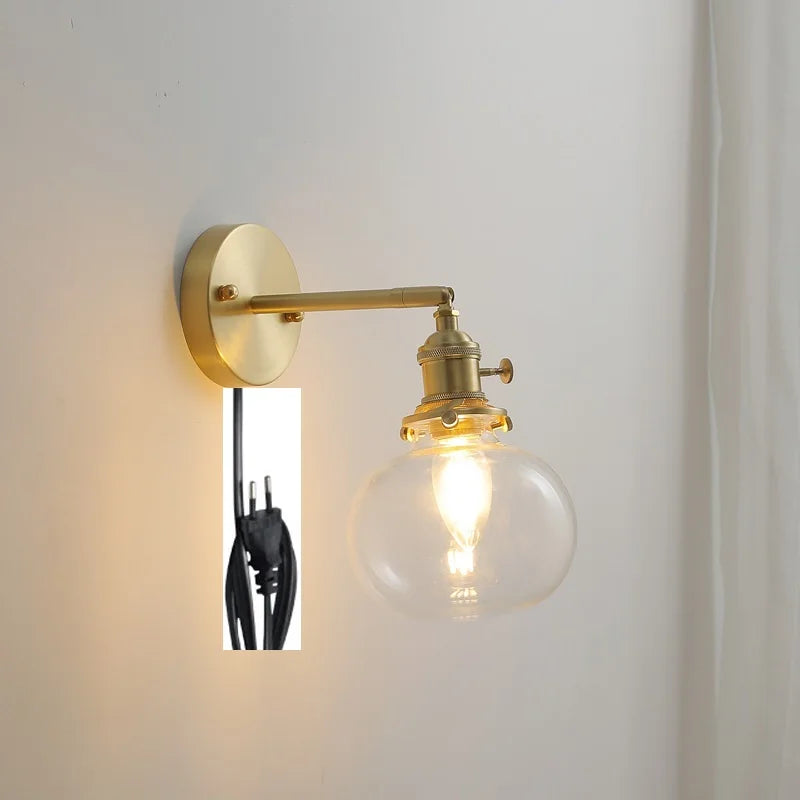 Nordic Modern Glass Ball Wall Sconce by Axyaa for Bedroom Bathroom Stair Mirror
