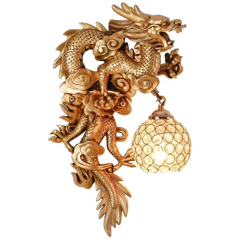 Luxury Dragon Phoenix Wall Light by Axyaa - Elegant Decor Lamp for Home Living Spaces