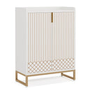 Tribesigns Axyaa 5-Tier White Shoe Cabinet with Doors, Wood Storage for Bedroom & Living Room