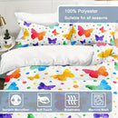 Axyaa Butterfly Twin Size Watercolor Bedding Set with 2 Pillowcases