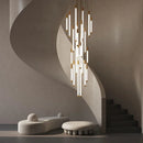 Luxury Home Decor Axyaa LED Chandelier, Round Gold/Black/Silver Lighting Fixture for Staircase & Bedroom