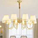 Axyaa Copper Chandelier - Retro American Modern LED Pendant Lamp for Home Decor