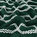 Axyaa Green Christmas Textured Knit Blanket with Tassel - Cozy & Lightweight