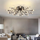 Axyaa Modern Crystal Ceiling Chandelier LED Fixture for Living Room Bedroom Lighting