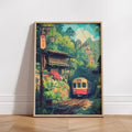 Axyaa Anime Style Train Journey Canvas Poster - Japanese Wall Art for Home Decor