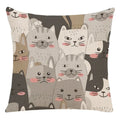 Axyaa Cartoon Animal Linen Throw Pillow Case for Home Living Room Sofa Decor