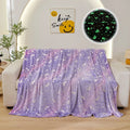 Axyaa Luminous Rainbow Unicorn Pegasus Star Flannel Blanket - Machine Washable Printing and Dyeing Blanket
