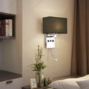 Axyaa LED Fabric Wall Lampshade with USB Charging Port and Dual Switch