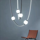 Axyaa Nordic Minimalist Curved Chandelier for Living Room, Restaurant, Bar Counter