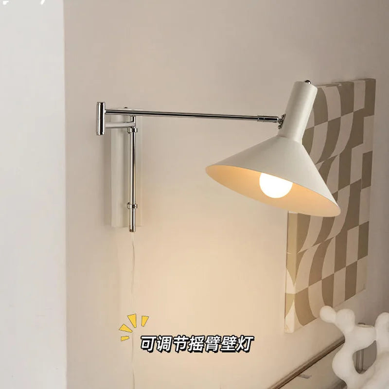 Axyaa Vintage Plug Rotatable Wall Light - Retro Bedroom Sconce