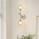 Axyaa Clear Smoke Gray Glass Wall Light for Bedroom Lamps Chrome Metal Honeycomb Ball