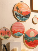 Axyaa Colorful Bamboo Circle Wall Hanging Room Decor Aesthetic Boho Style Gift