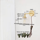 Axyaa Modern Clear Glass Wall Lights with Pull Chain Switch