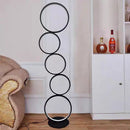 Axyaa Elegant Five Ring LED Floor Lamp for Home Décor and Lighting