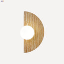 Axyaa Modern LED Stone Wall Light Fixture White Glass Globe Yellow Travertine
