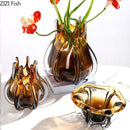 Axyaa Flower Bud Glass Vase for Elegant Hydroponics and Floral Arrangements