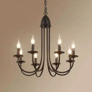 Axyaa Black Iron Chandeliers E14 Candle Light for Living Room Kitchen Bedroom