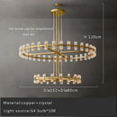 Axyaa Crystal Led Chandeliers - Luxury Gold Hanging Lamps for Living Room