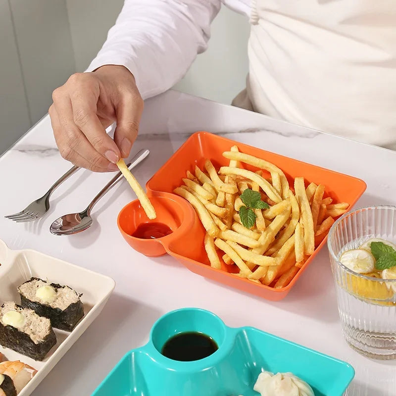 Axyaa Vinegar Space Snack Plate - Large Square Cookie Platter for Kitchen