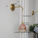 Axyaa Amber Glass LED Wall Sconce Pull Chain Switch Nordic Modern Design